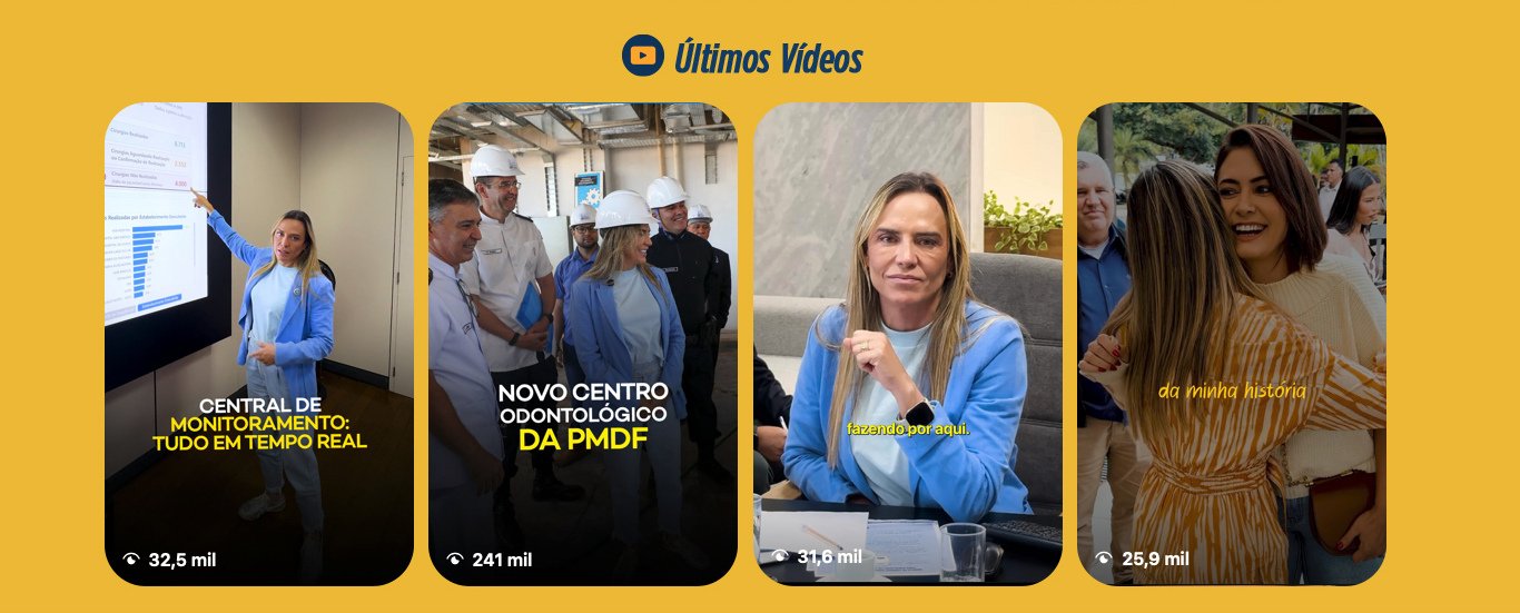 Seção Últimos Vídeos da campanha.
